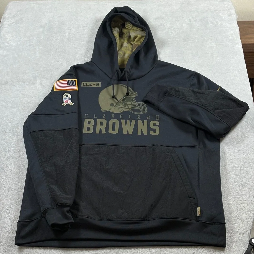 Nike Cleveland Browns Salute to Service Hoodie Mens XXL Dri-FIT NFL On-Field
